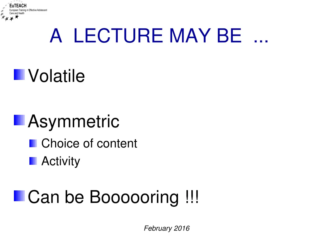 a lecture may be