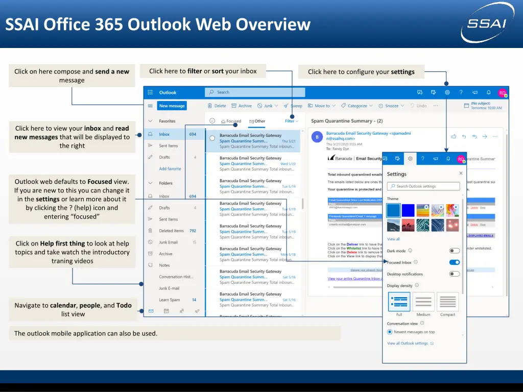 ssai office 365 outlook web overview