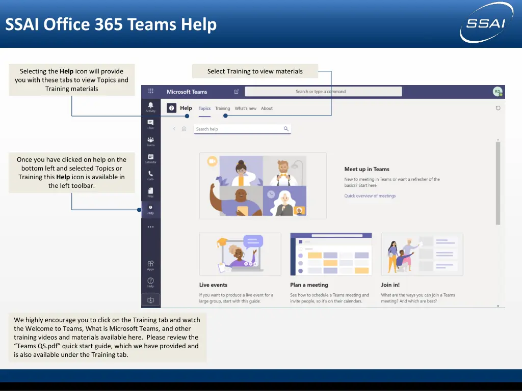 ssai office 365 teams help