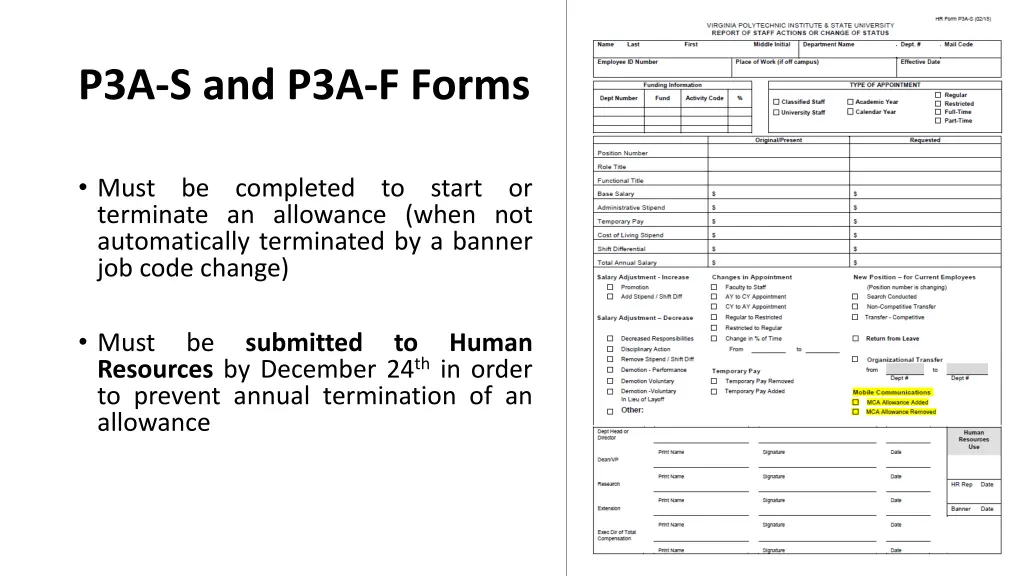 p3a s and p3a f forms
