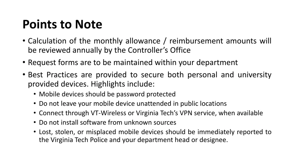points to note calculation of the monthly