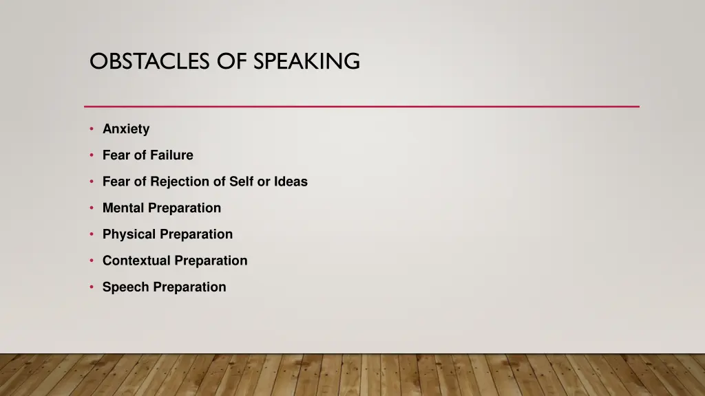 obstacles of speaking