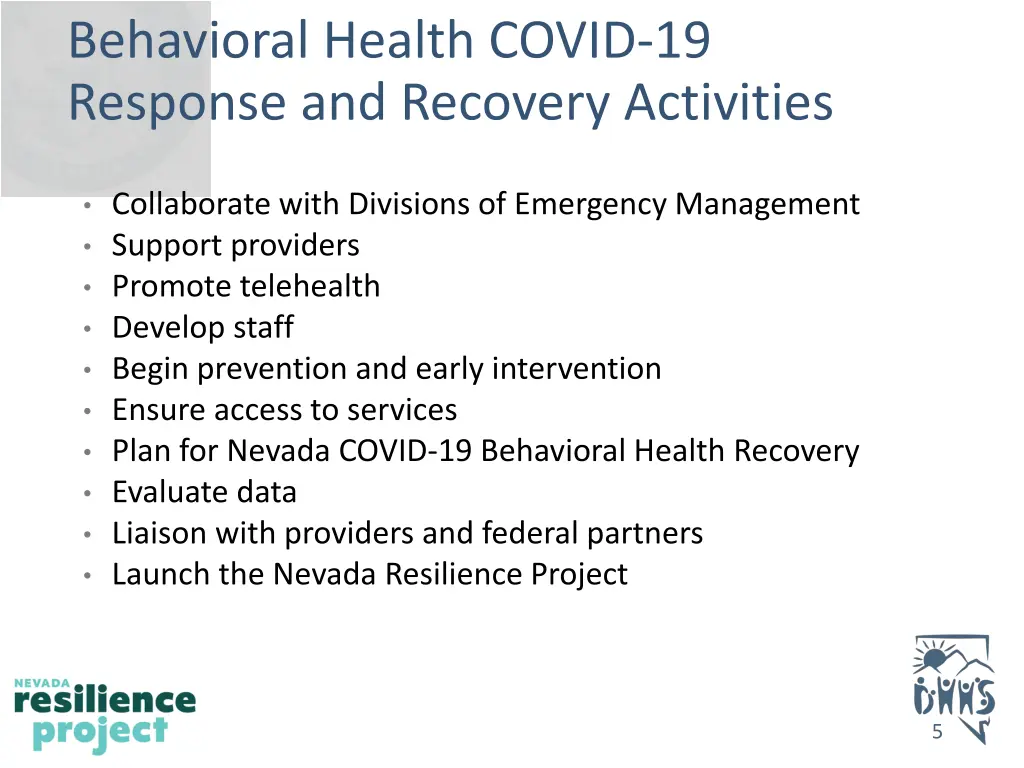 behavioral health covid 19 response and recovery