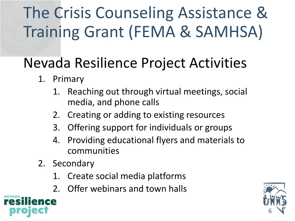 the crisis counseling assistance training grant