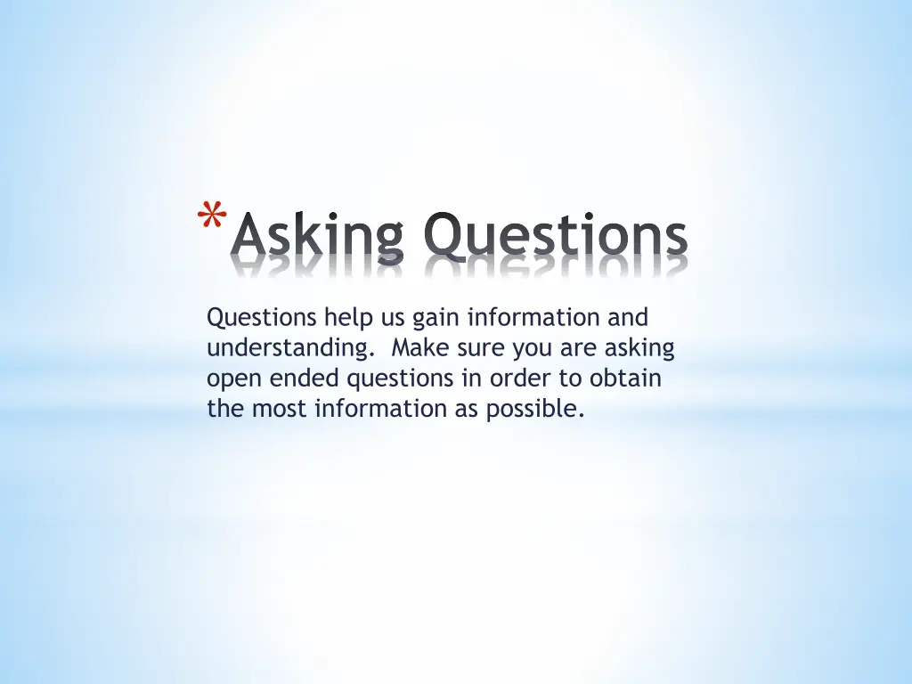 asking questions