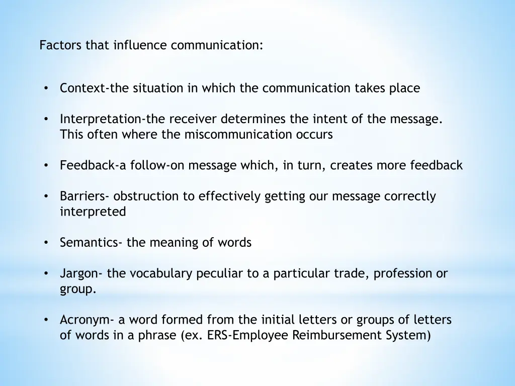 factors that influence communication