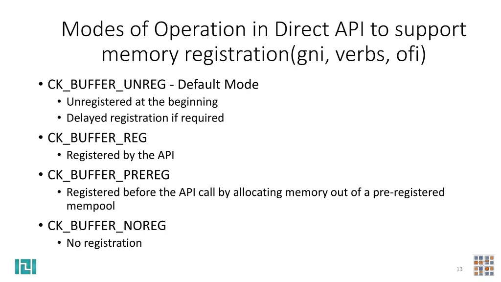 modes of operation in direct api to support