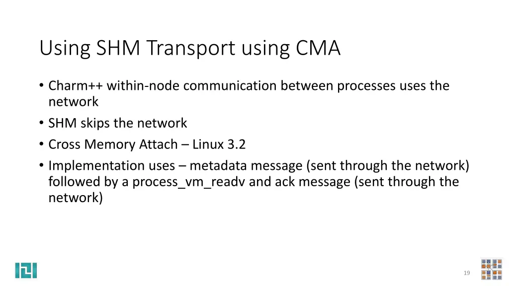 using shm transport using cma