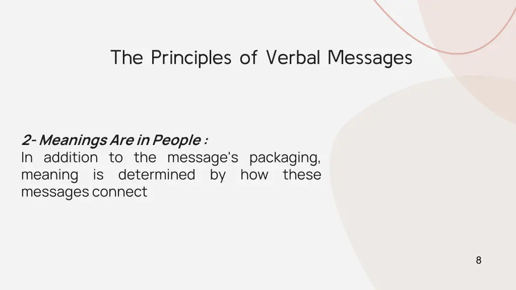 the principles of verbal messages 1