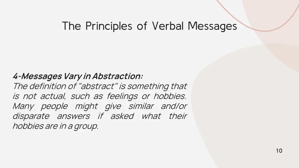 the principles of verbal messages 3