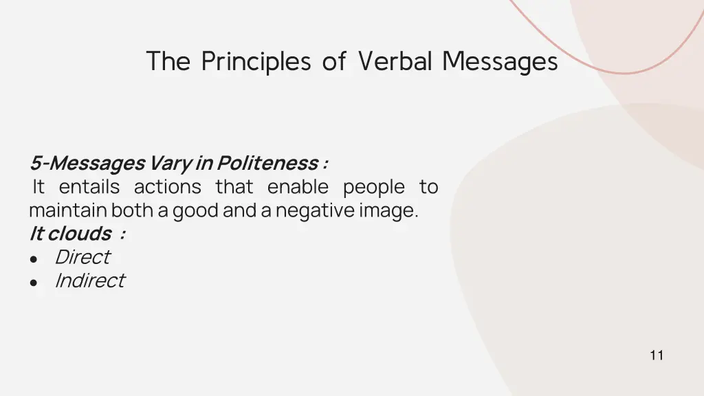 the principles of verbal messages 4