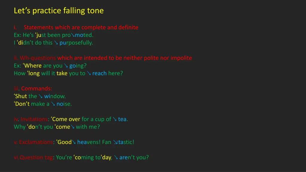 let s practice falling tone