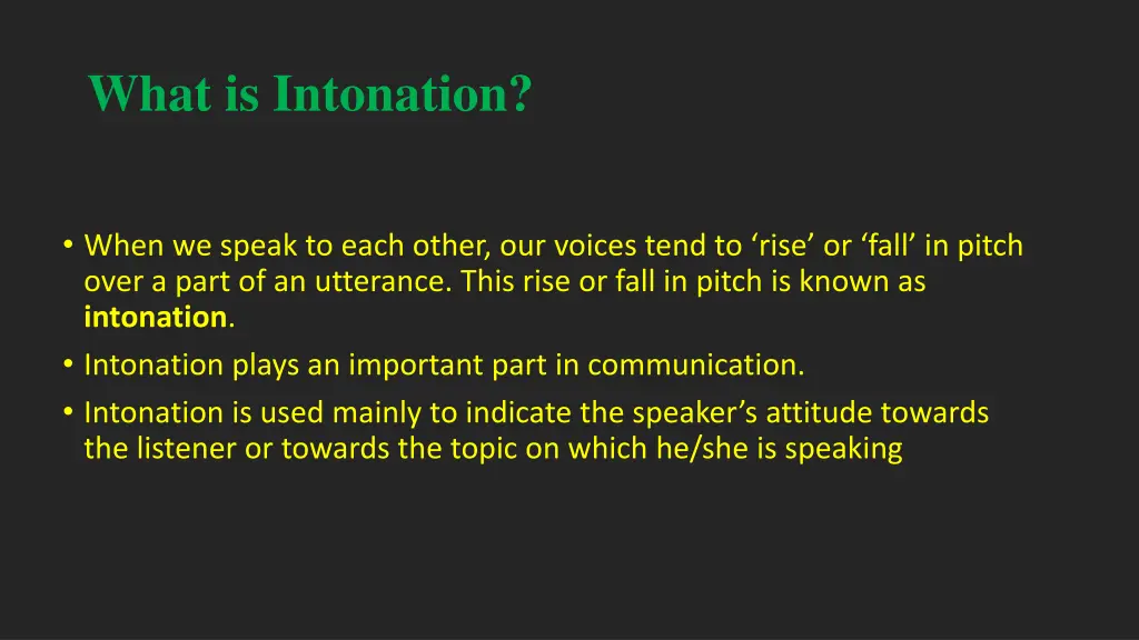 what is intonation
