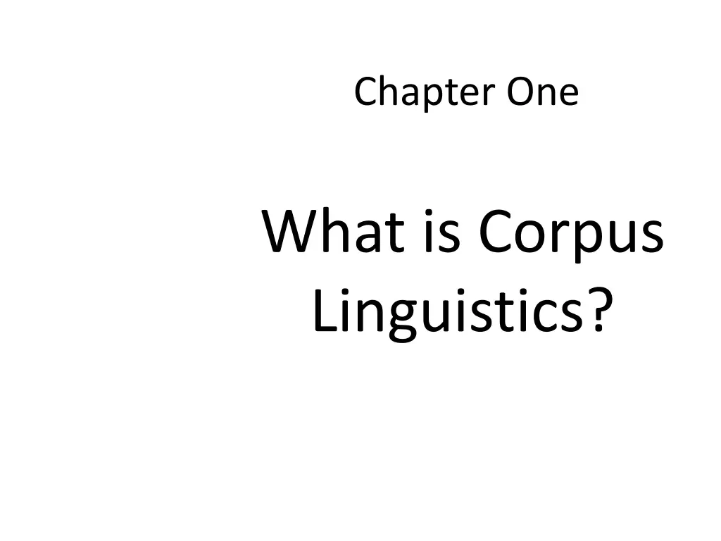 chapter one