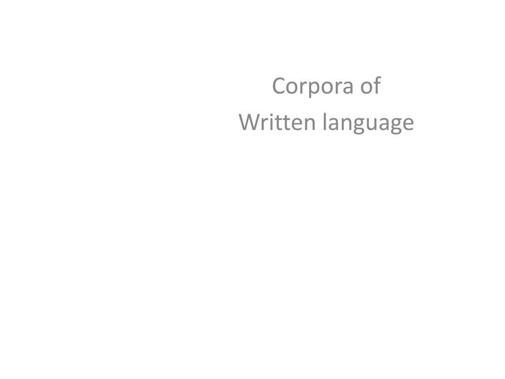 corpora of written language