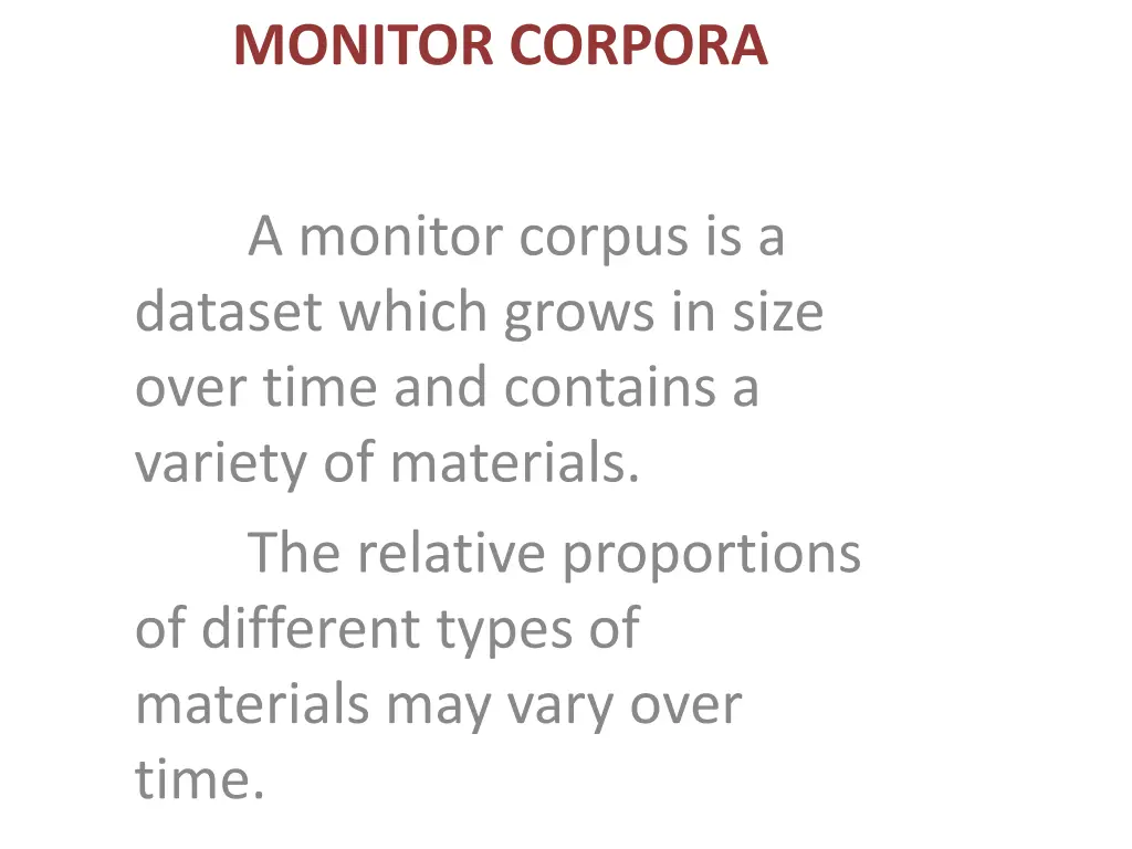 monitor corpora