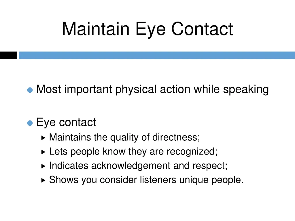 maintain eye contact