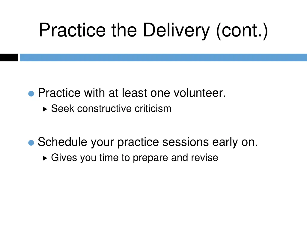 practice the delivery cont 3