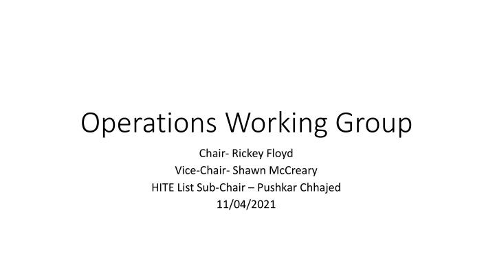 operations working group
