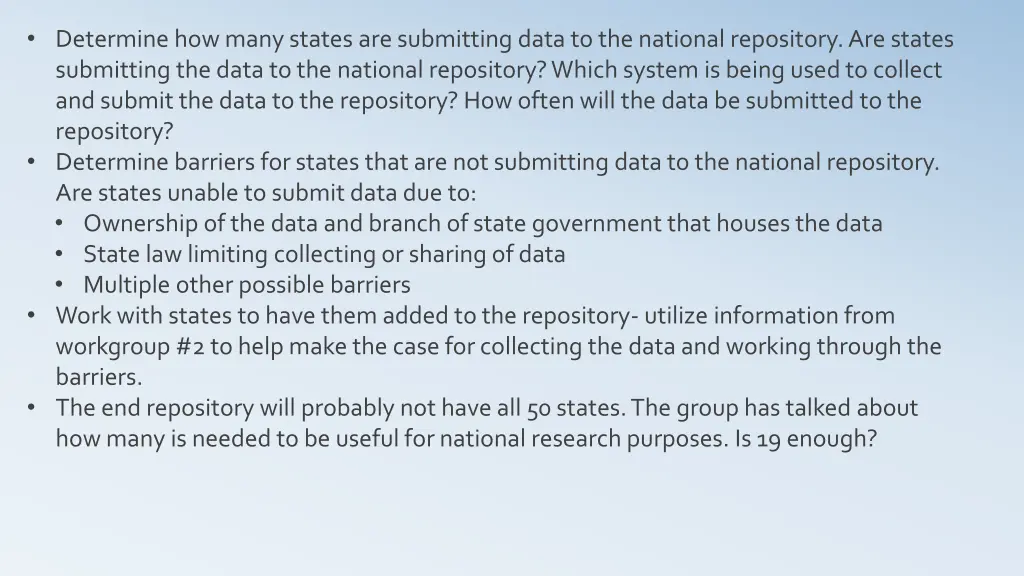 determine how many states are submitting data