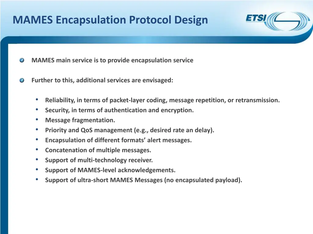 mames encapsulation protocol design