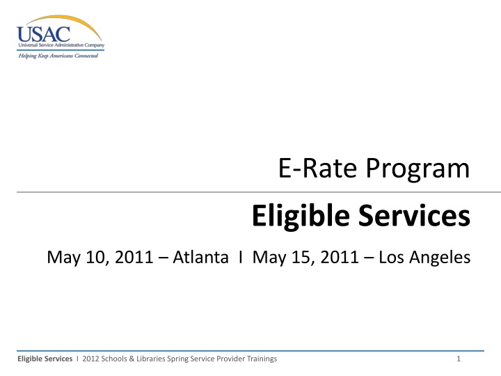 e rate program eligible services