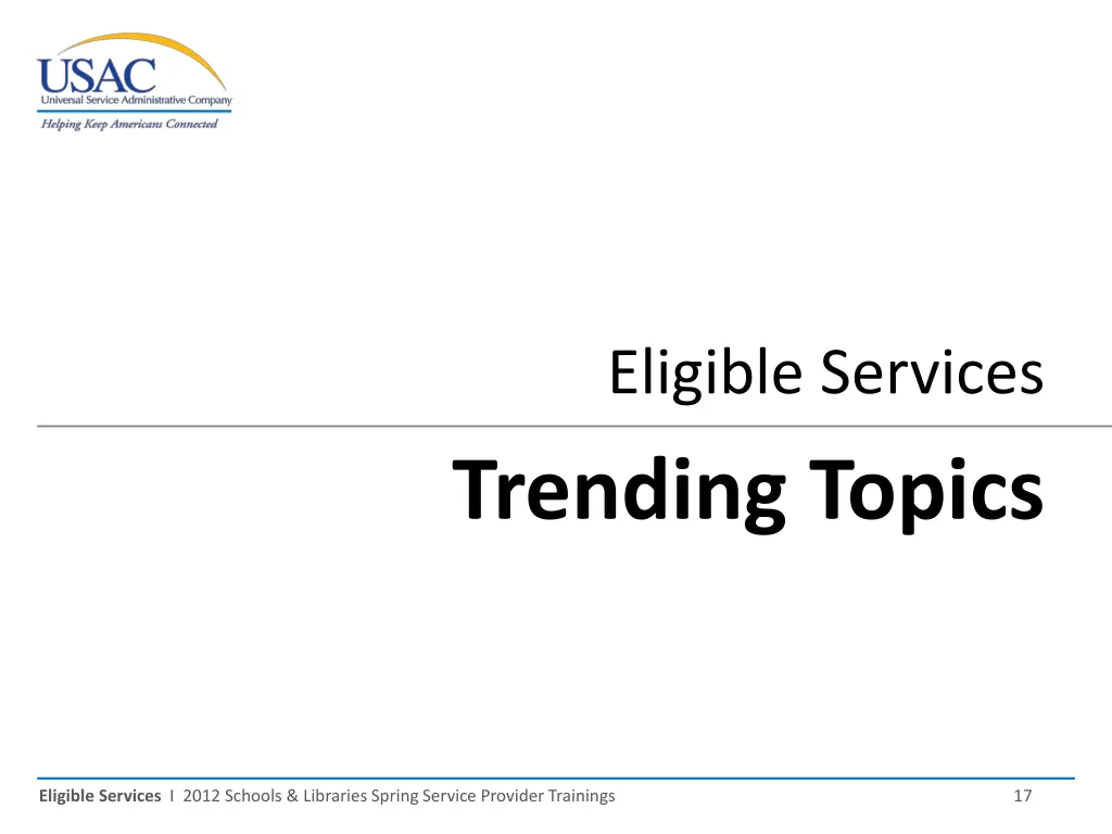 eligible services trending topics