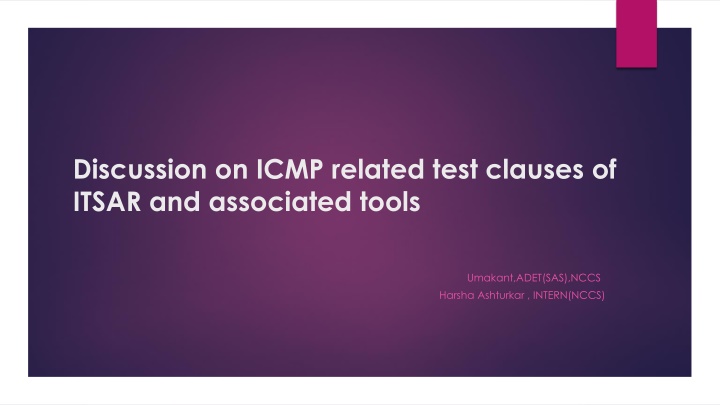 discussion on icmp related test clauses of itsar