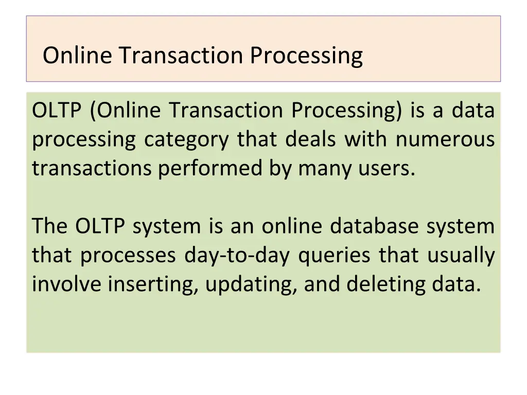 online transaction processing