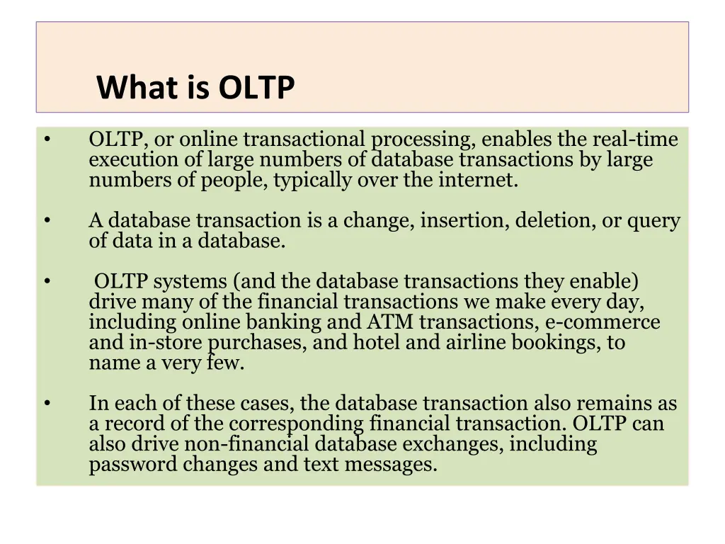 what is oltp