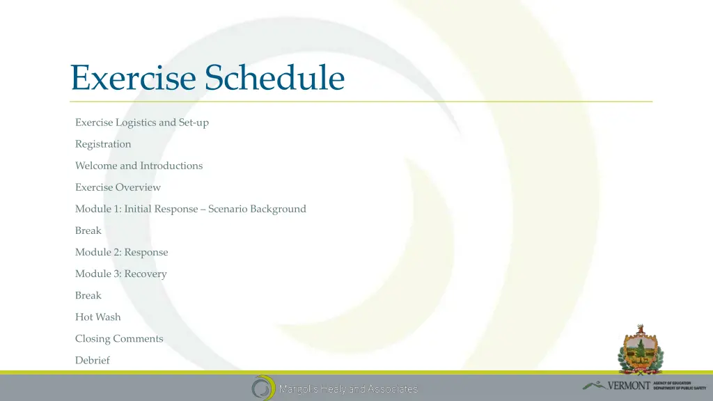 exercise schedule