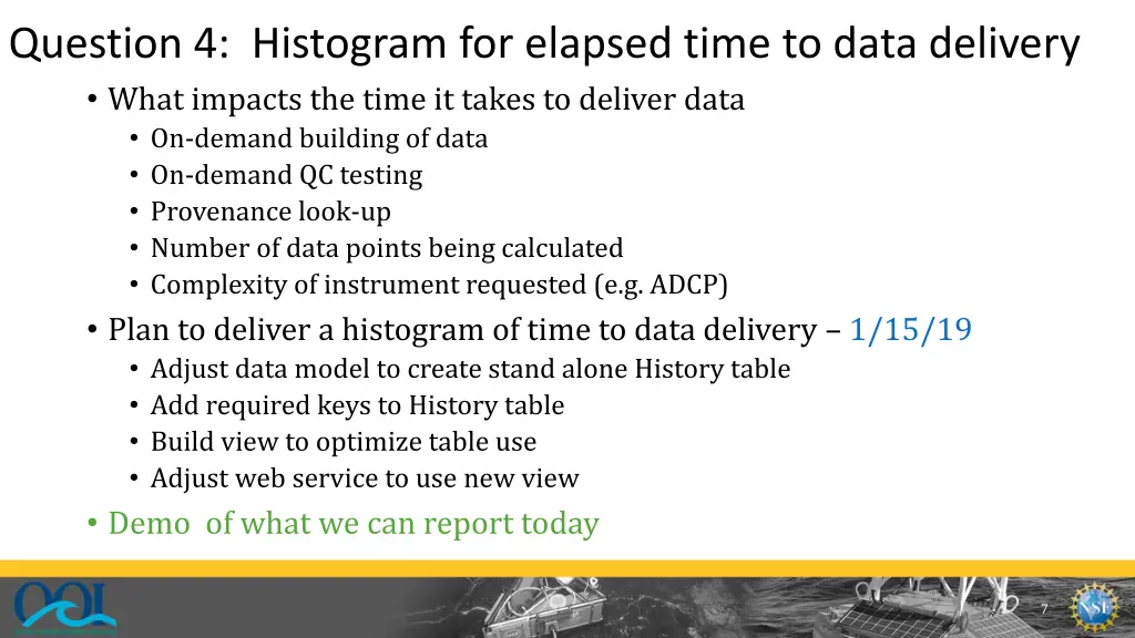 question 4 histogram for elapsed time to data