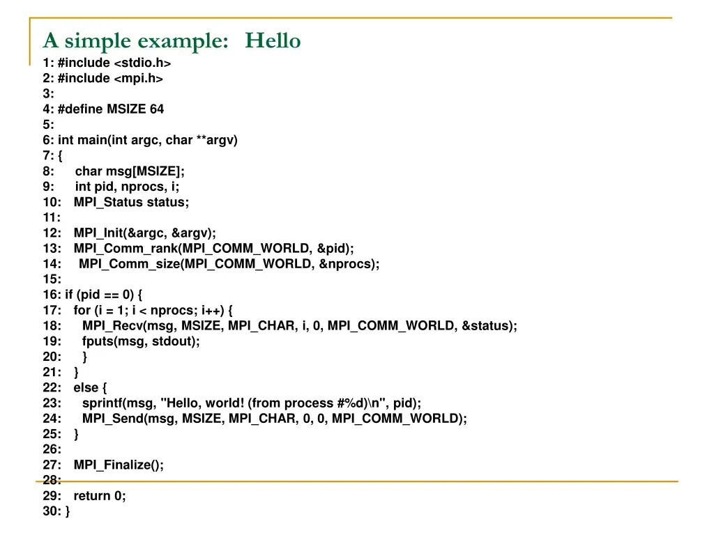 a simple example hello 1 include stdio