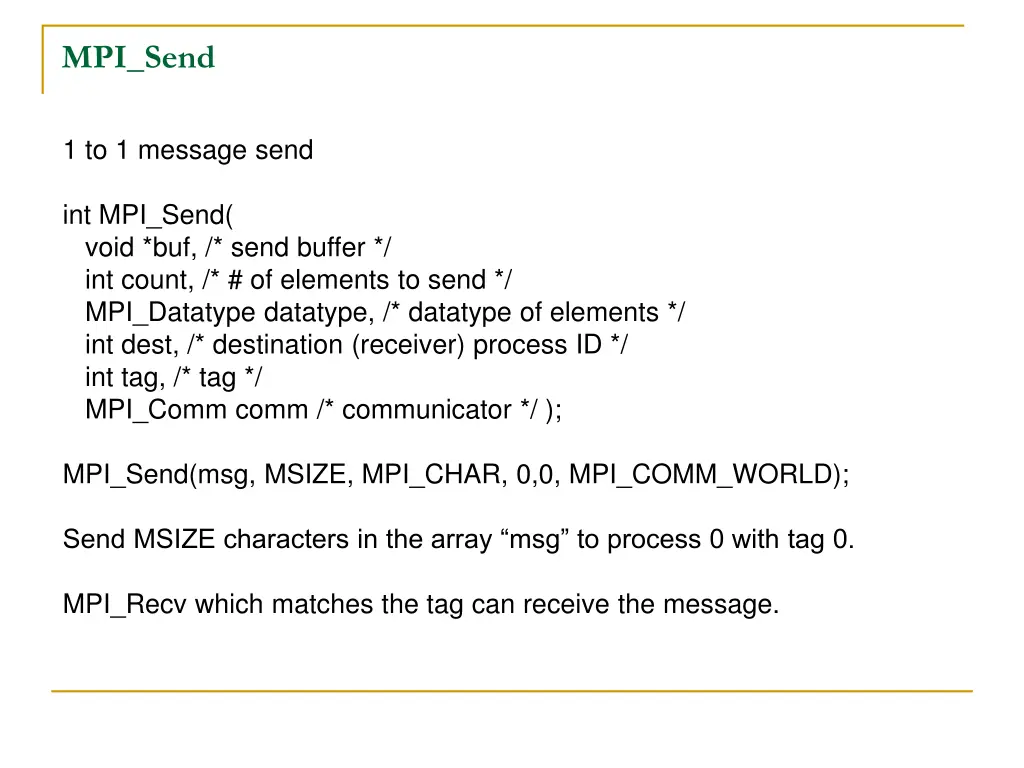 mpi send