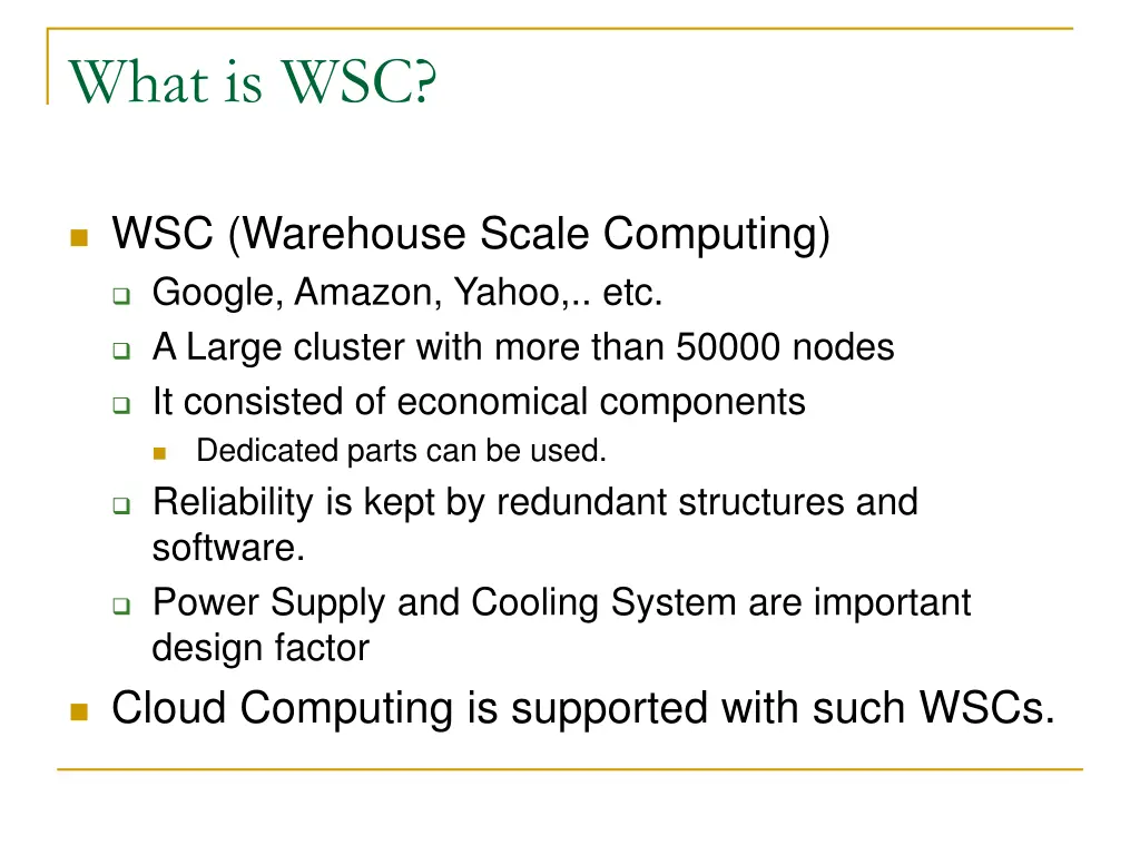 what is wsc