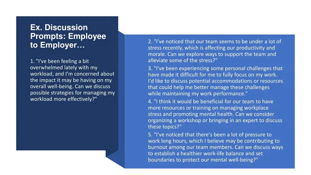 ex discussion prompts employee to employer