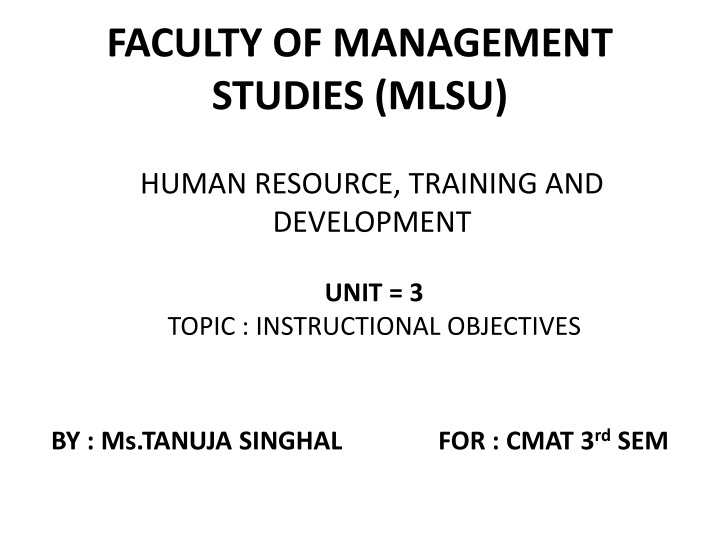 faculty of management studies mlsu