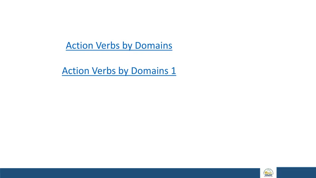 action verbs by domains