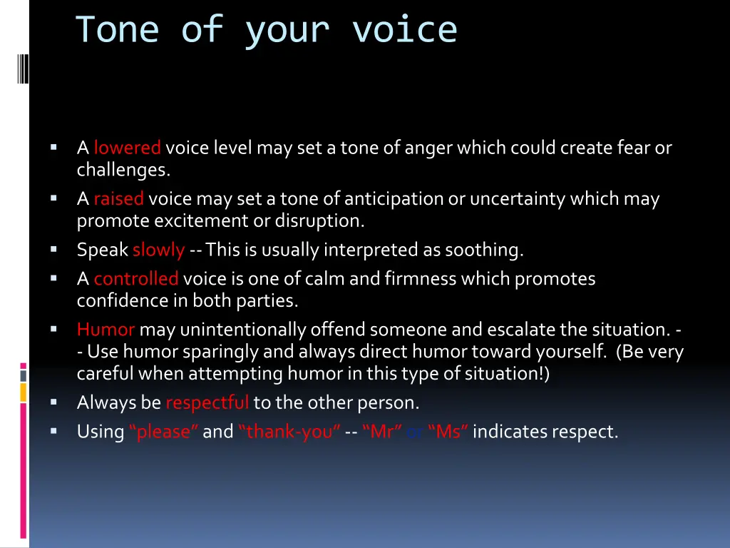 tone of your voice