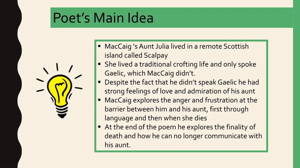 poet s main idea