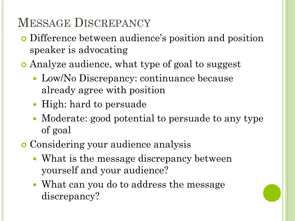 m essage d iscrepancy difference between audience