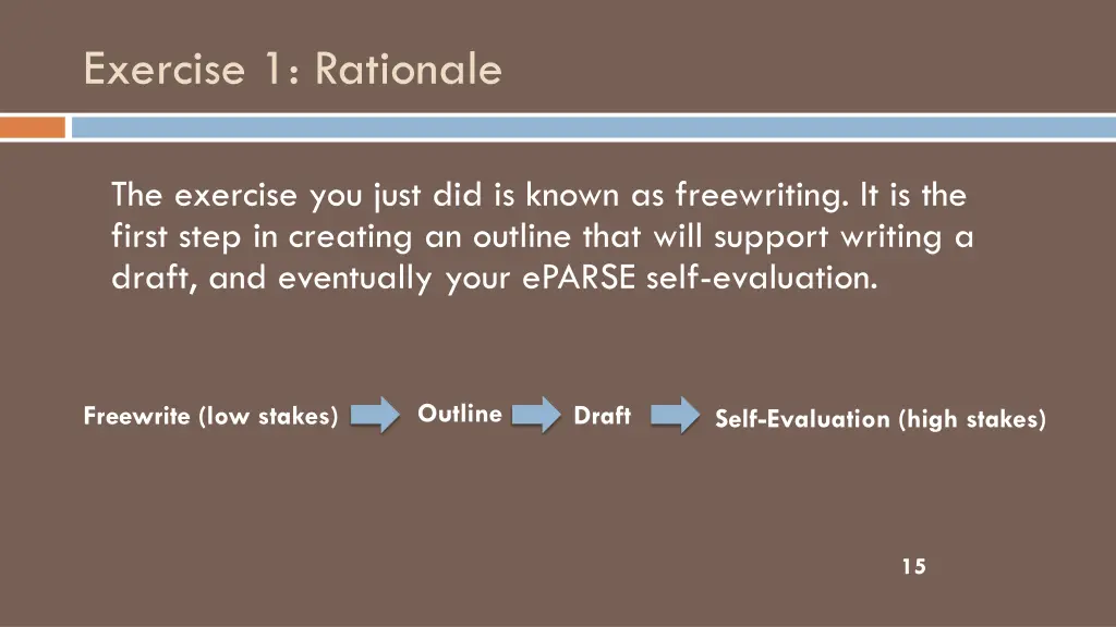 exercise 1 rationale