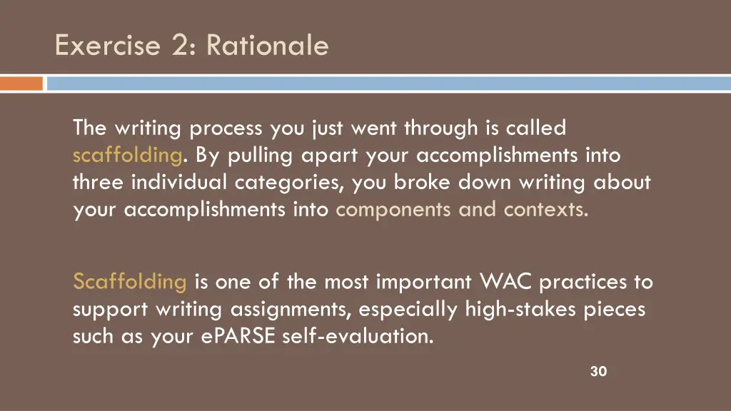 exercise 2 rationale