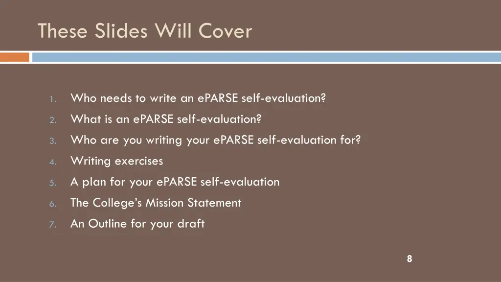 these slides will cover