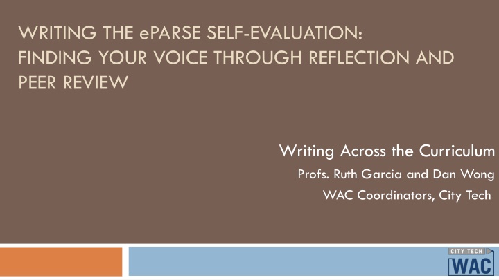 writing the eparse self evaluation finding your