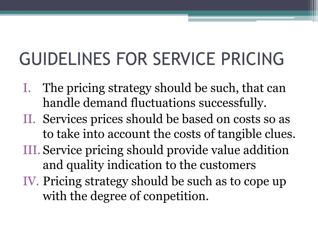 guidelines for service pricing