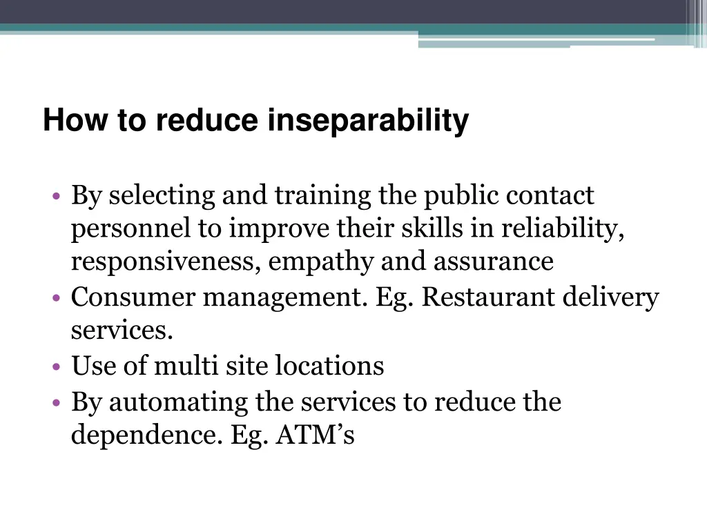 how to reduce inseparability