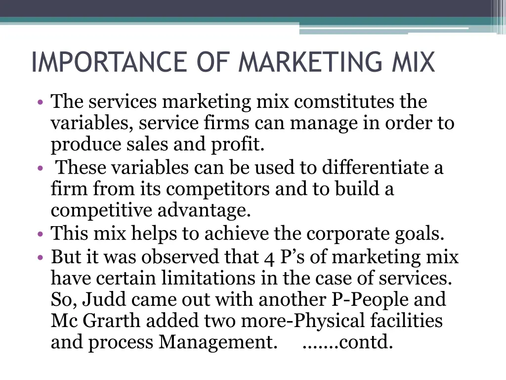 importance of marketing mix