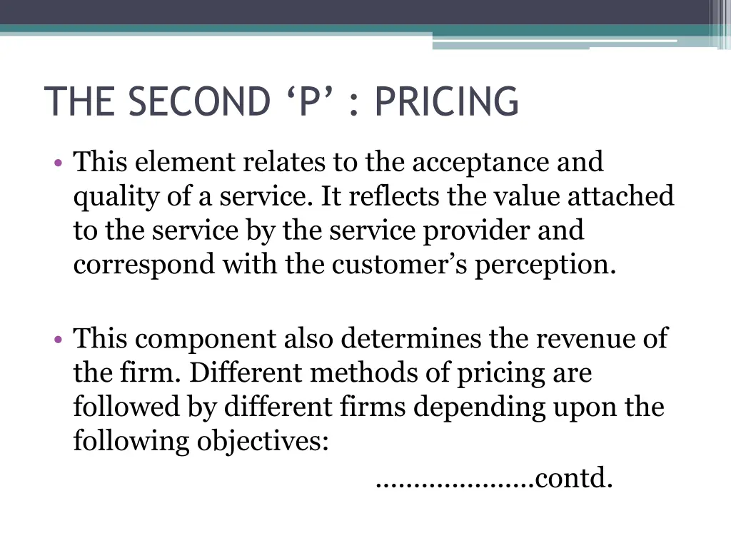 the second p pricing