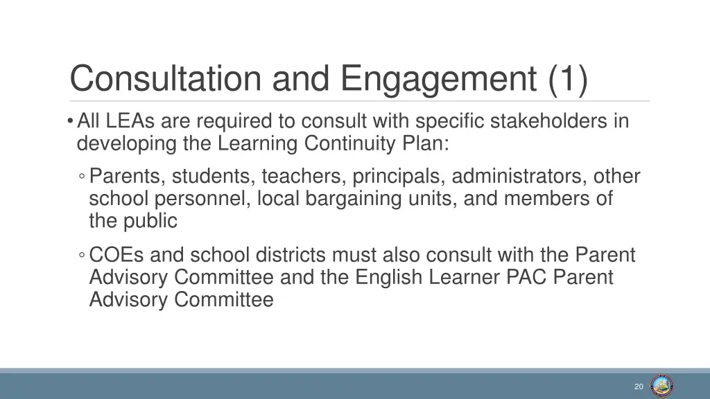 consultation and engagement 1 all leas